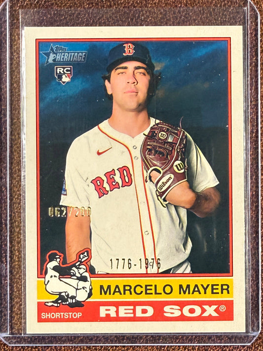 Marcelo Mayer - 2025 Topps Heritage High Number - Rookie Bicentennial /200 - Red Sox