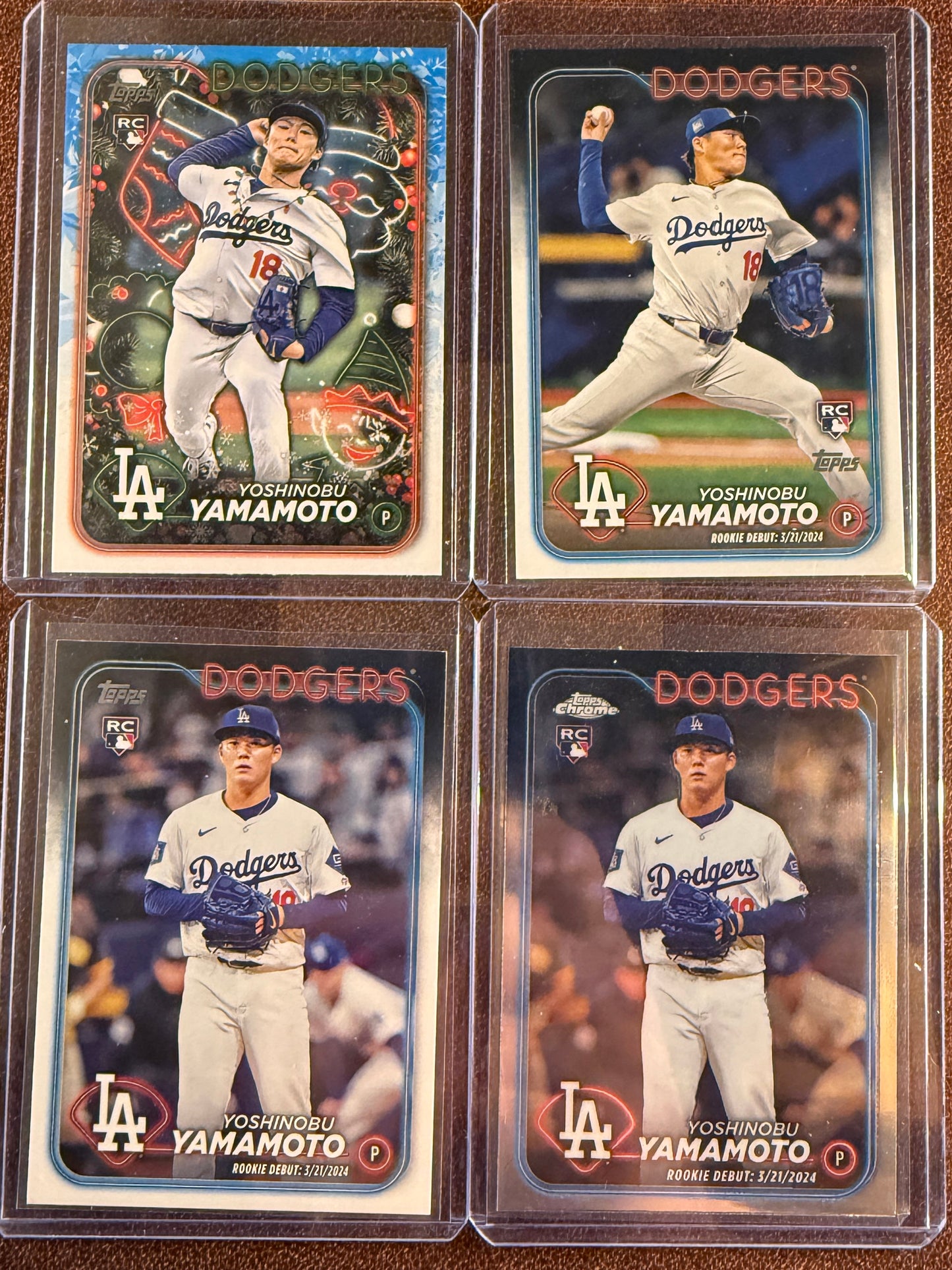 Yoshinobu Yamamoto - 2024 Topps - Rookie Card Lot (Companion, Holiday SP, Chrome, Base) - Dodgers