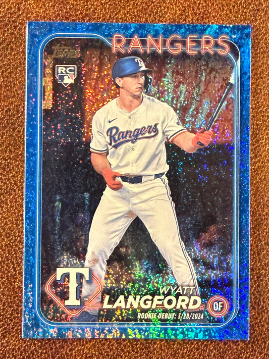 Wyatt Langford - 2024 Topps Update - Rookie BLUE Holofoil /999 - Rangers