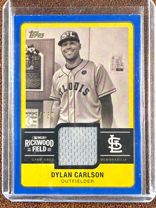 Dylan Carlson - 2025 Topps Series 1 - Rickwood Field RELIC /150 (*Edge/Corner Whiting*) - Cardinals