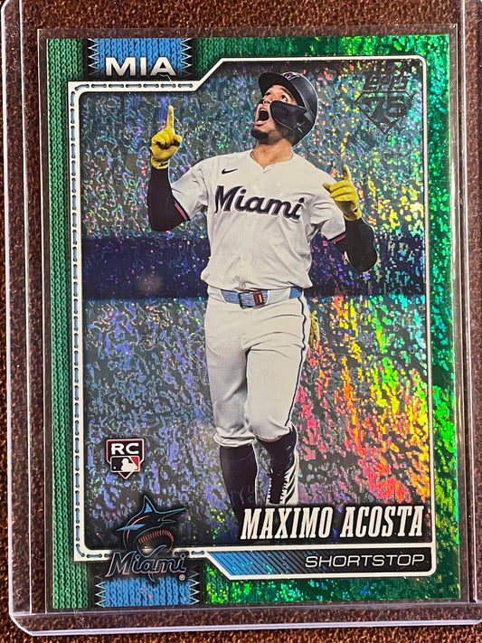 Maximo Acosta - 2026 Topps Series 1 - GREEN Holofoil /99 - Marlins