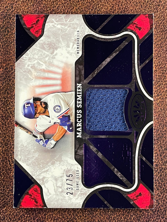 Marcus Semien - 2025 Topps Tier One - PURPLE Relic /75 - Rangers