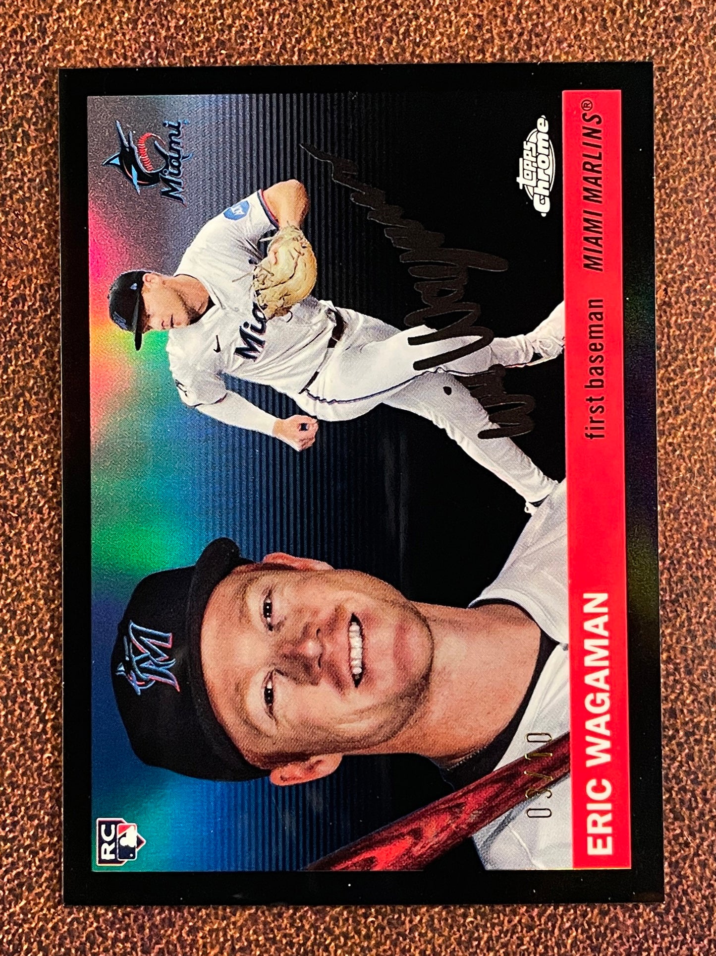 Eric Wagaman - 2025 Topps Chrome Platinum - BLACK Refractor Rookie /10 - Marlins