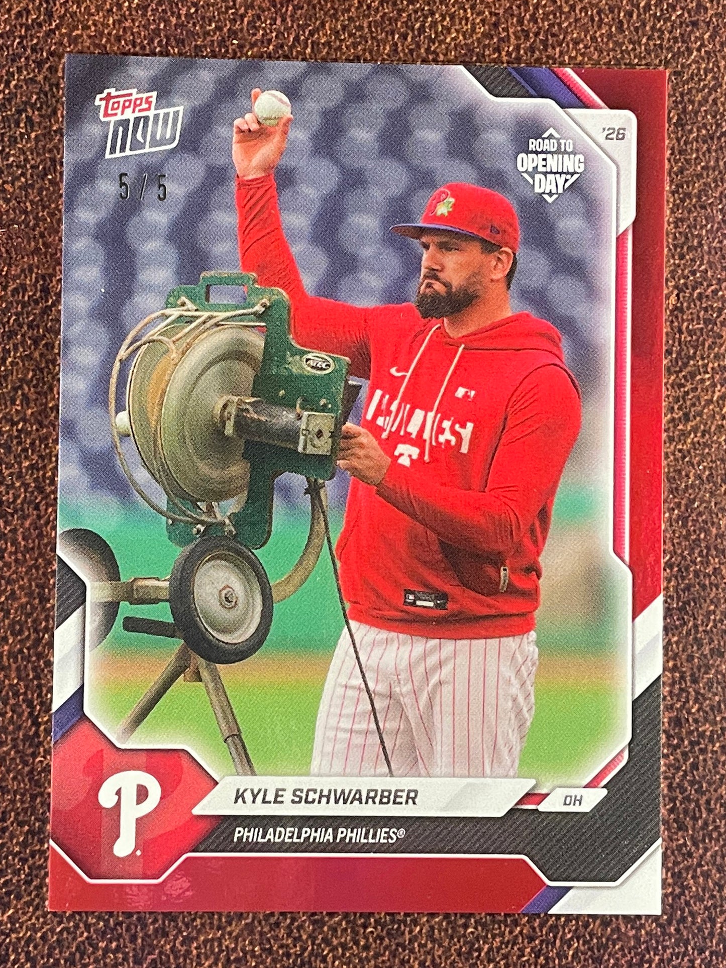 Kyle Schwarber - 2026 Topps Now Road to Opening Day - RED Foil /5 - Phillies