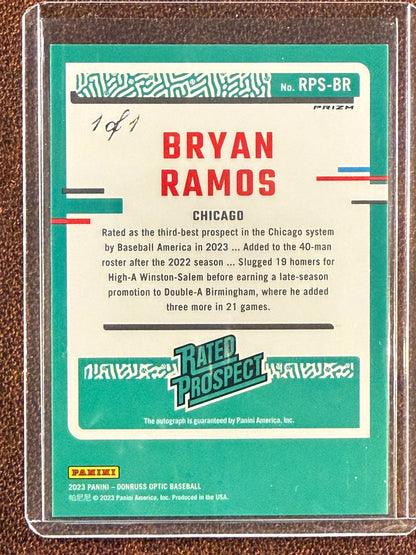 Bryan Ramos - 2023 Panini Donruss Optic - GOLD Vinyl 1/1 AUTO - White Sox