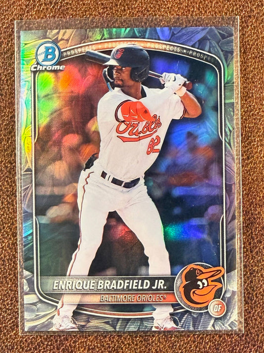 Enrique Bradfield Jr. - 2025 Bowman Draft - Sunflower Seed Border SSP - Orioles