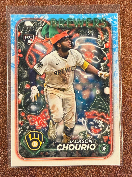 Jackson Chourio - 2024 Topps Holiday - Rookie Elf Hat Variation - Brewers