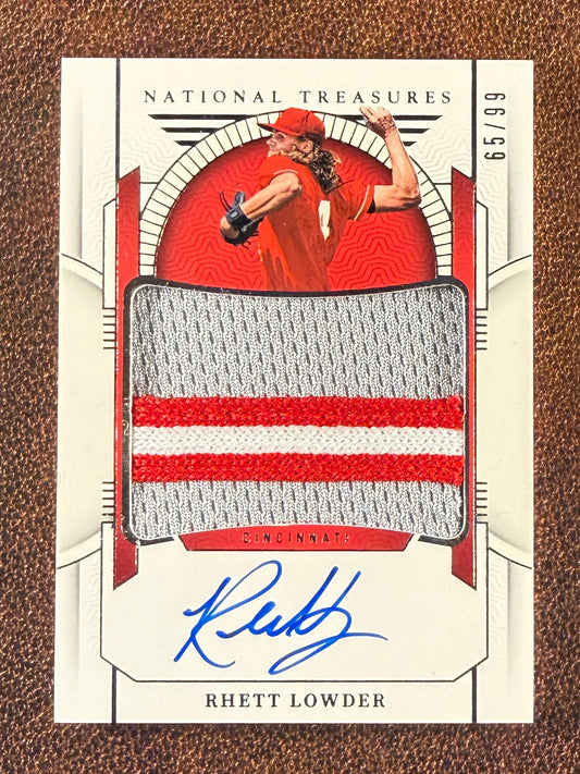 Rhett Lowder - 2024 Panini National Treasures - AUTO /99 - Reds