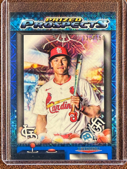 JJ Weatherholt - 2025 Bowman Chrome Draft - BLUE Mojo /150 - Cardinals