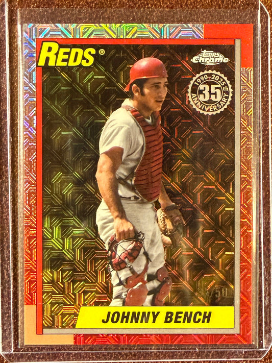 Johnny Bench - 2025 Topps Update - 1990 Mojo GOLD /50 - Reds