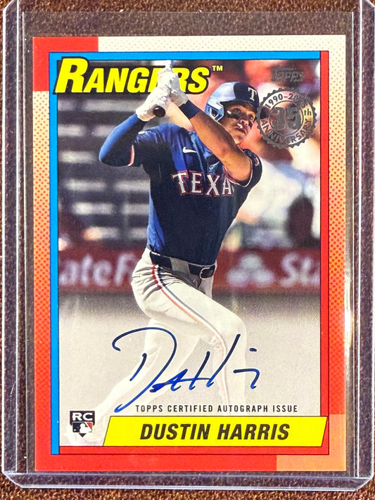 Dustin Harris - 2025 Topps Update - Rookie 1990 AUTO - Rangers