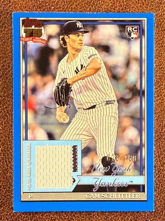 Cam Schlittler - 2026 Topps Series 1 - Rookie BLUE 1991 RELIC /150 (*slight corner whiting*) - Yankees