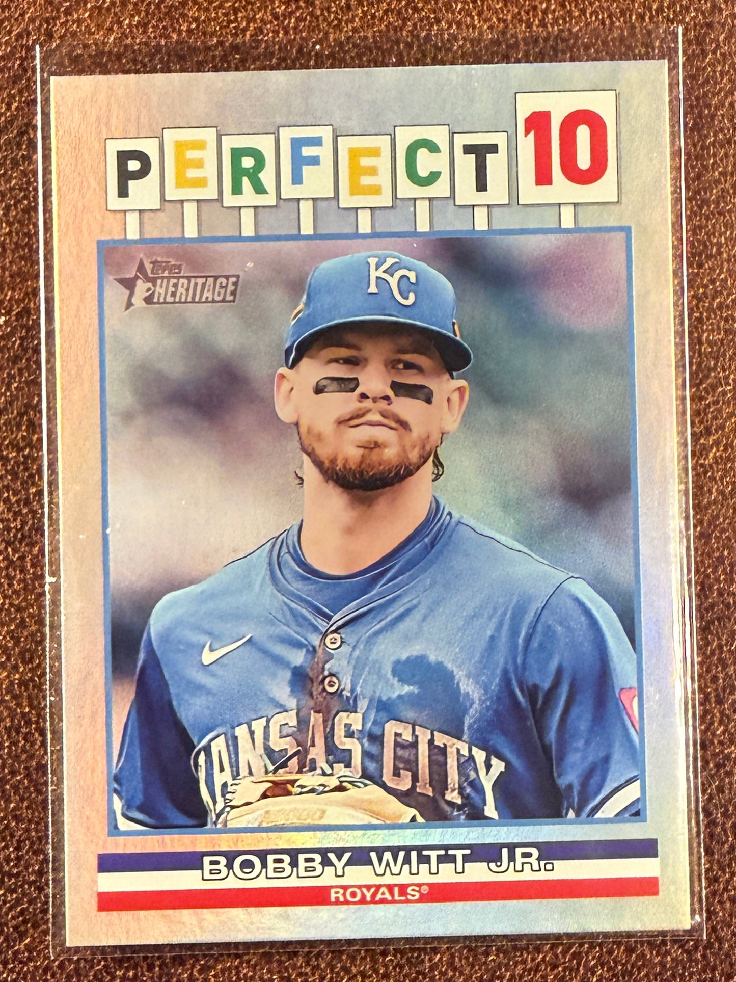 Bobby Witt Jr. - 2025 Topps Heritage High Number - Perfect 10 Holo Foil - Royals