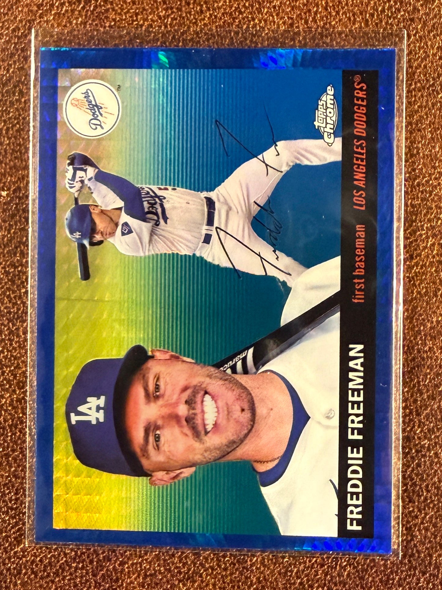 Freddie Freeman - 2025 Topps Chrome Platinum - Blue Prizm Refractor - Dodgers