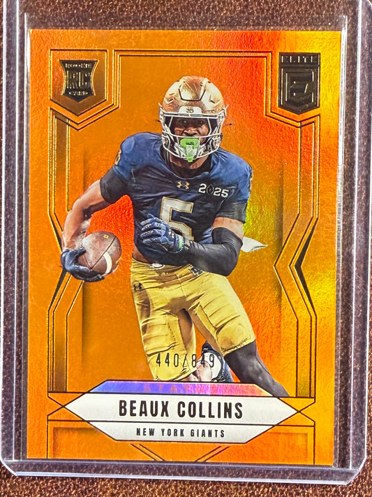 Beaux Collins - 2025 Panini Donruss Elite - Rookie Metallic ORANGE /849 - Giants