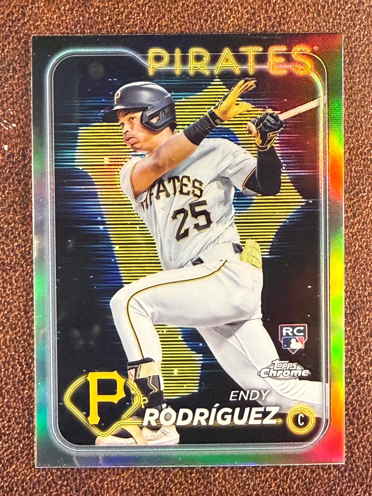 Endy Rodriguez - 2024 Topps Chrome - Rookie Lightboard Logo Refractor - Pirates