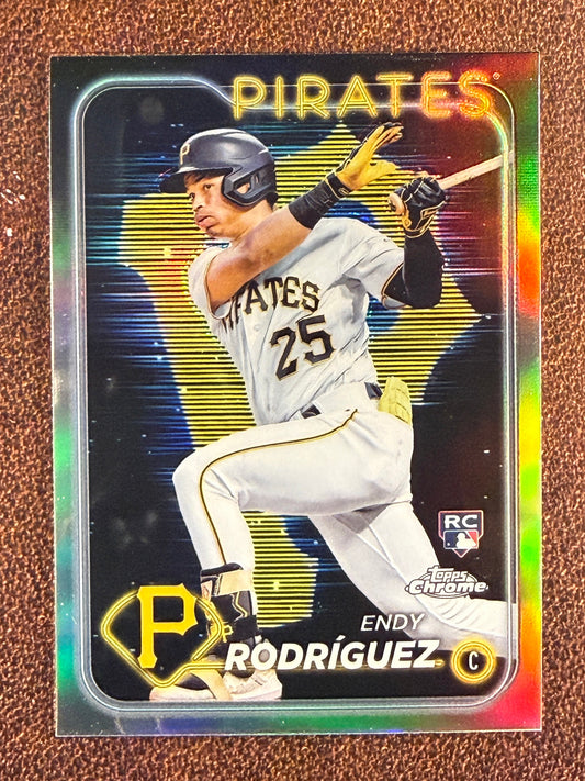 Endy Rodriguez - 2024 Topps Chrome - Rookie Lightboard Logo Refractor - Pirates