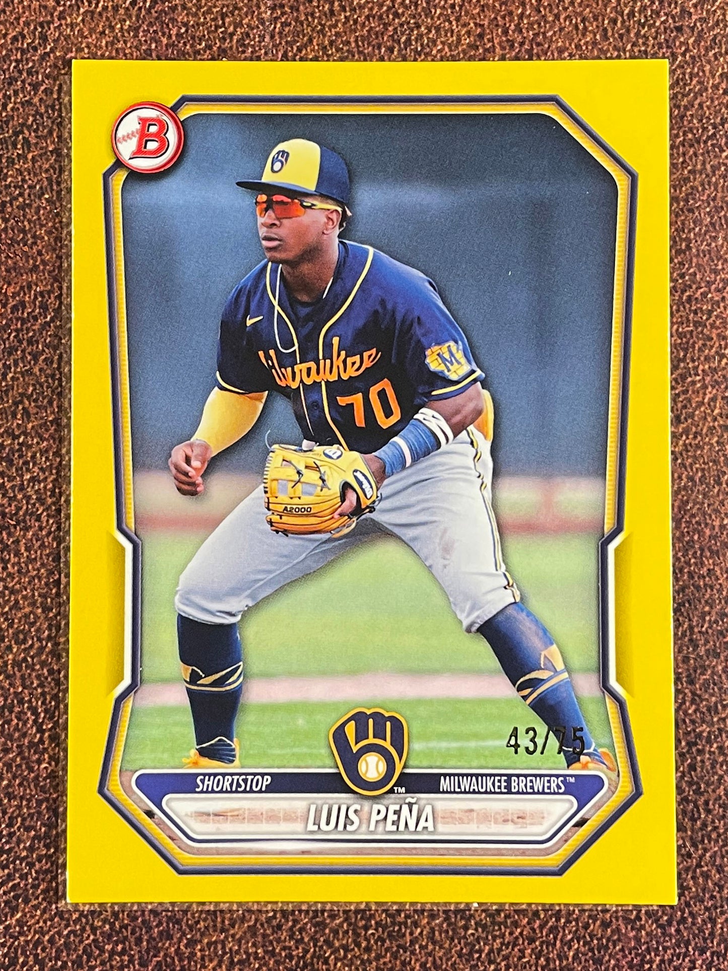 Luis Pena - 2026 Bowman - YELLOW Paper /75 - Brewers