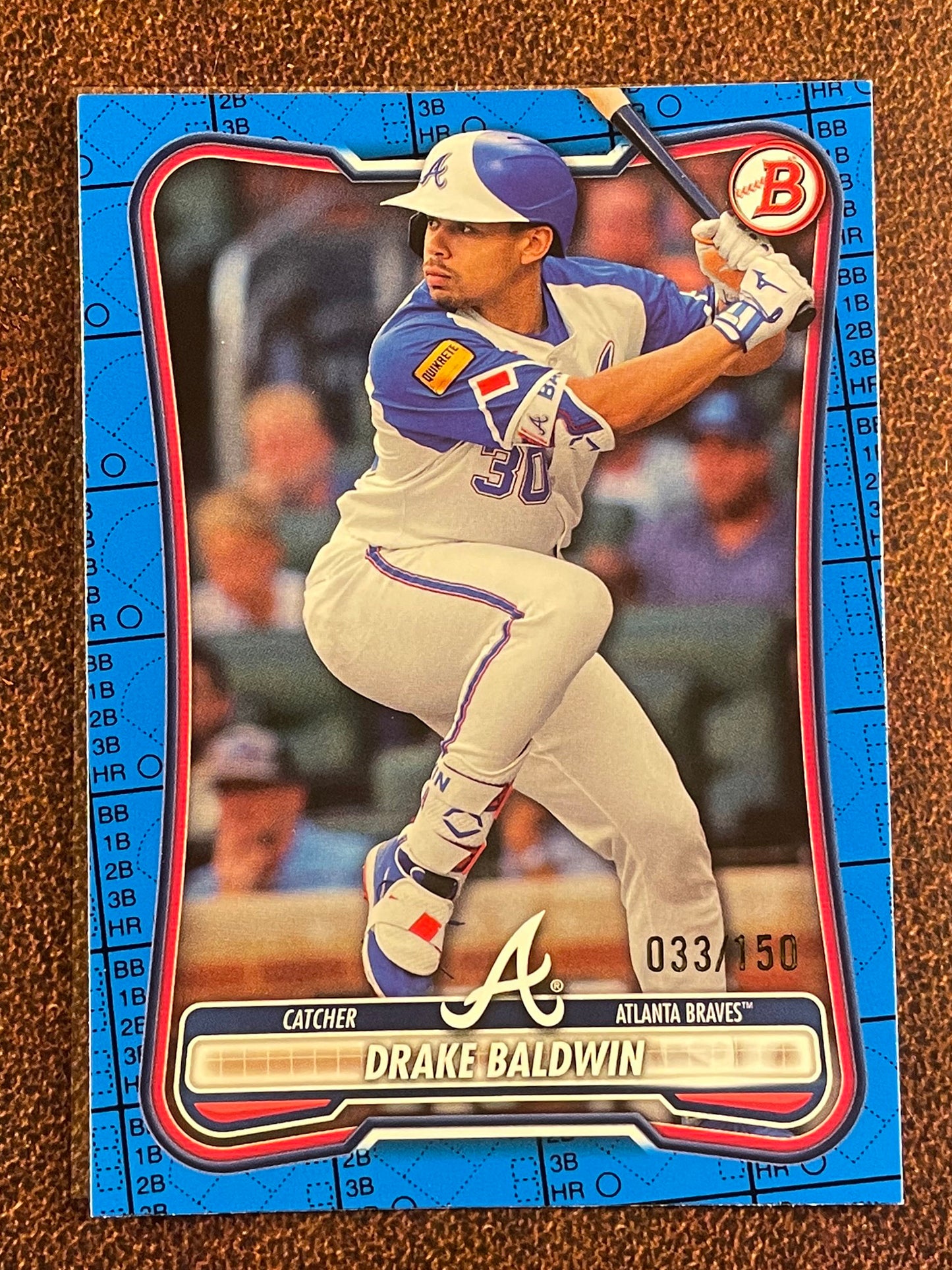Drake Baldwin - 2026 Bowman - BLUE Pattern /150 (*Corner Whiting*) - Braves