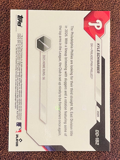Kyle Schwarber - 2026 Topps Now Road to Opening Day - RED Foil /5 - Phillies