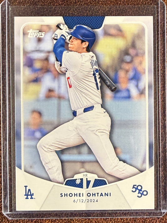 Shohei Ohtani - 2024 Topps 50/50 - HR #17 Base (Jersey Match) - Dodgers