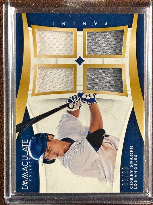 Corey Seager - 2015 Panini Immaculate - Quad RELIC /99 - Dodgers