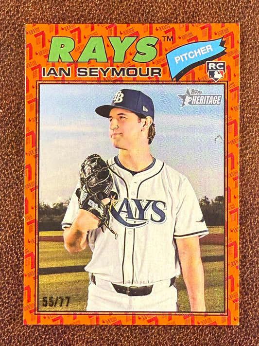 Ian Seymour - 2026 Topps Heritage - Color Of The Year /77 - Rays