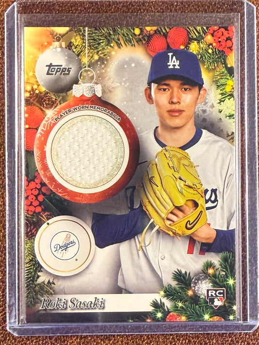 Roki Sasaki - 2025 Topps Holiday - RELIC - Dodgers