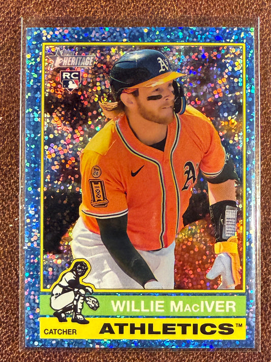 Willie MacIver - 2025 Topps Heritage High Number - Blue Sparkle - Athletics