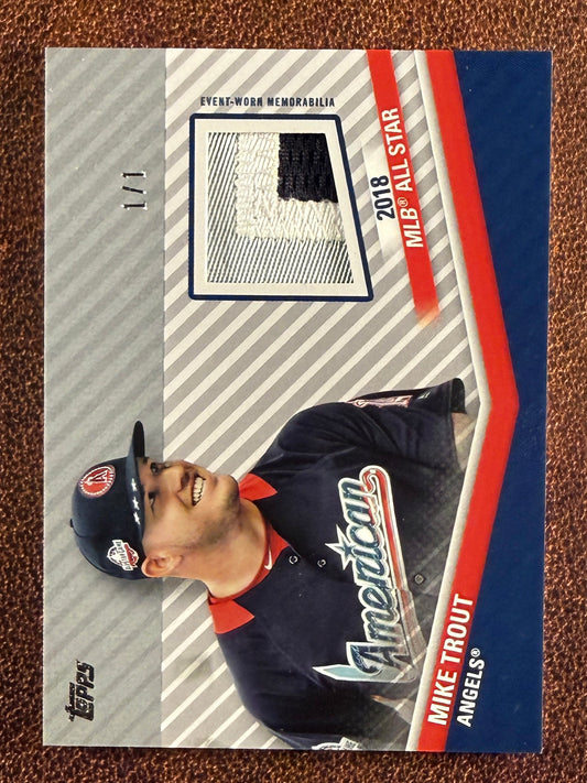 Mike Trout - 2020 Topps Update - PLATINUM All Star Stitches RELIC 1/1 - Angels
