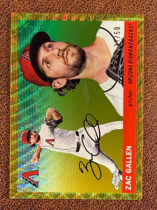Zac Gallen - 2025 Topps Chrome Platinum - GOLD Wave Refractor /50  - Diamondbacks