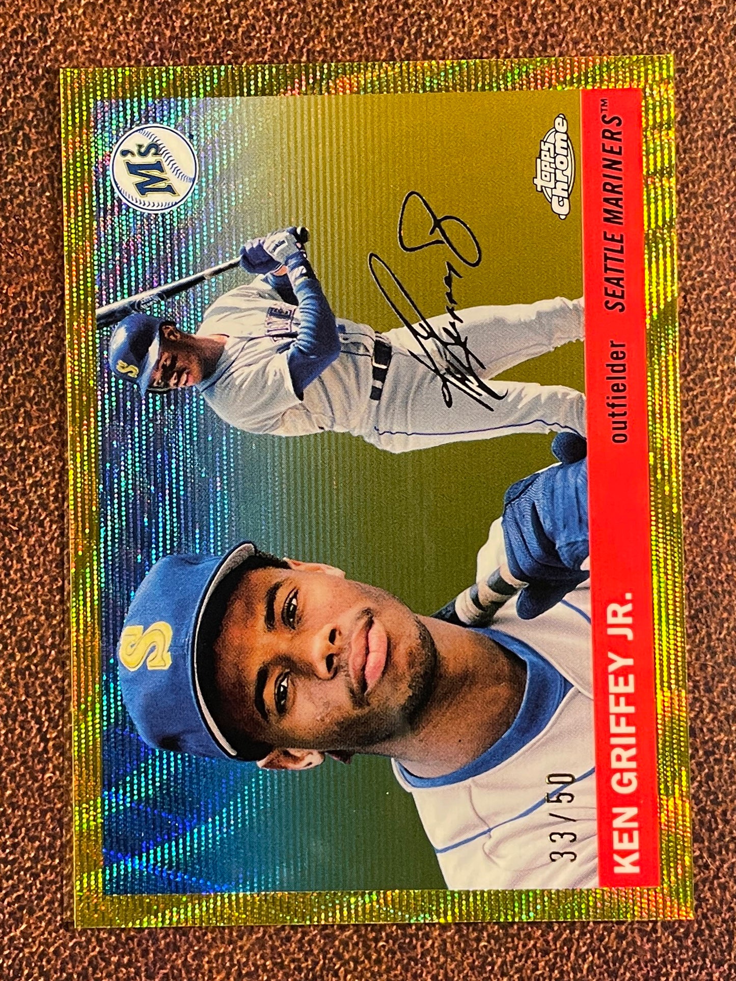 Ken Griffey Jr. - 2025 Topps Chrome Platinum - GOLD Wave Refractor /50. - Mariners