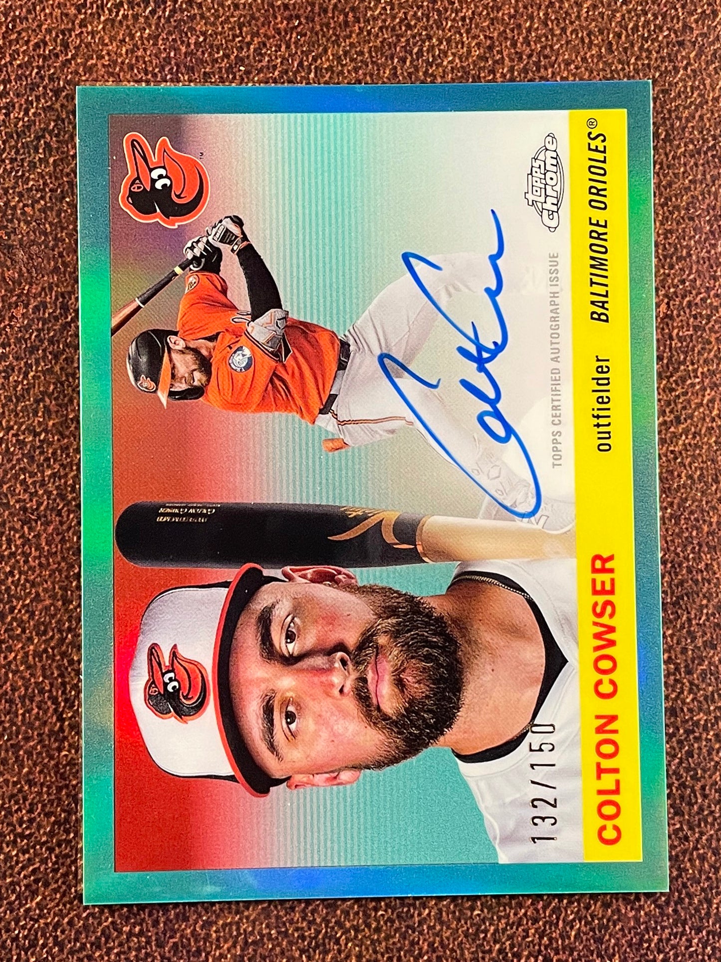 Colton Cowser - 2025 Topps Chrome Platinum - AQUA Refractor AUTO /150 - Orioles