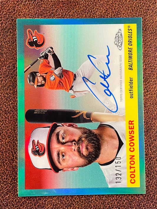 Colton Cowser - 2025 Topps Chrome Platinum - AQUA Refractor AUTO /150 - Orioles