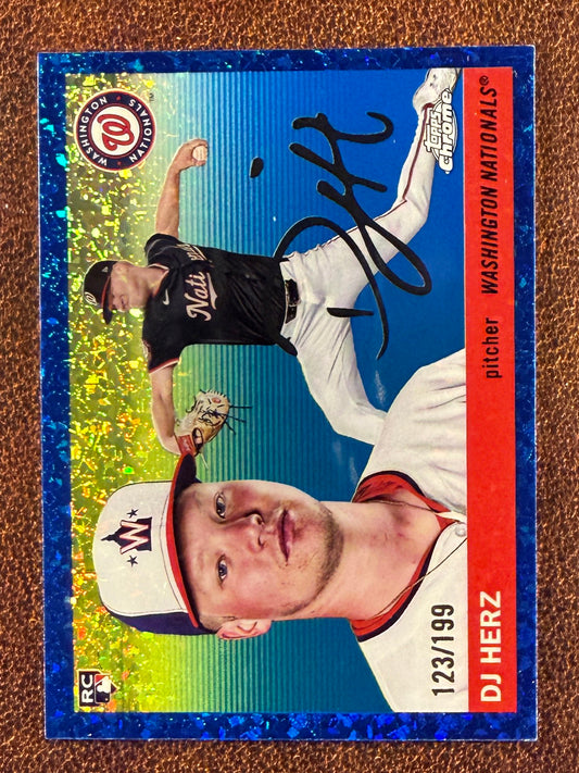 DJ Herz - 2025 Topps Chrome Platinum - BLUE Mini Diamond Refractor /199 - Nationals
