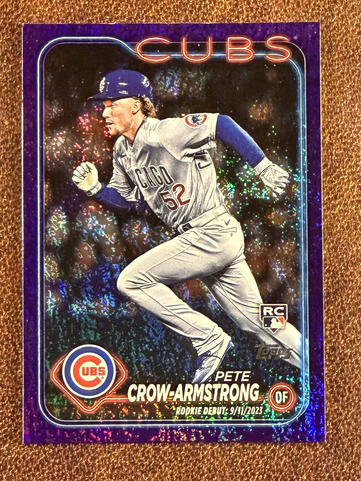 Pete Crow Armstrong - 2024 Topps Update - PURPLE Rookie Holo Foil /799 (*Corner Whiting*) - Cubs