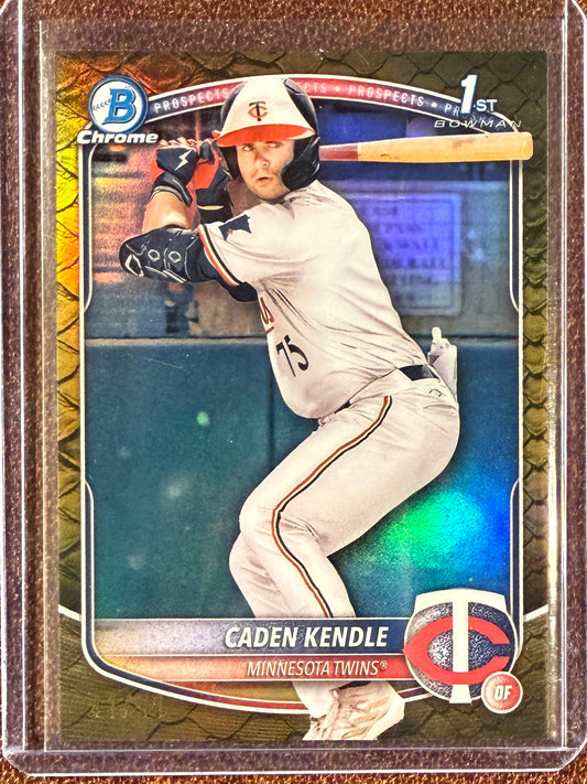 Caden Kendle - 2025 Bowman Chrome - 1st Bowman GOLD Reptilian /50 - Twins