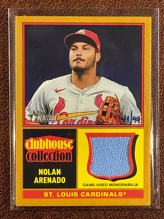 Nolan Arenado - 2025 Topps Heritage - Clubhouse Collection RELIC /99 - Cardinals