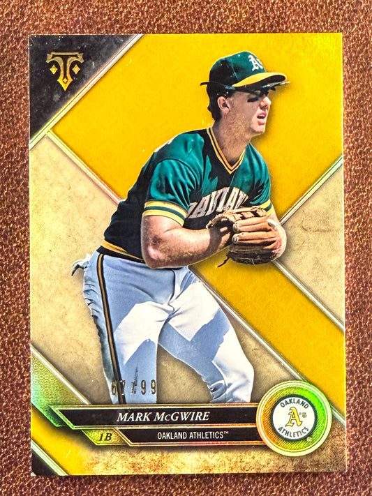 Mark McGwire - 2017 Topps Triple Threads - GOLD /99 (*Slight Corner Issue*) - Athletics
