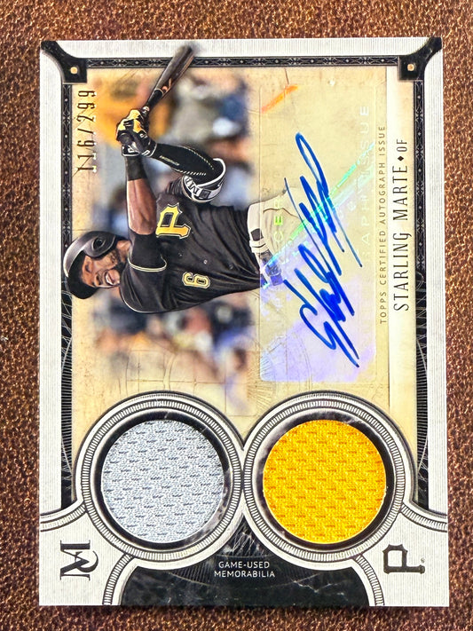 Starling Marte - 2018 Topps Museum Collection - Signature Swatches Dual RELIC AUTO /299 - Pirates