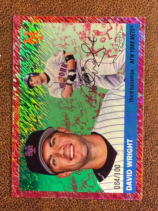 David Wright - 2025 Topps Chrome Platinum - FUCHSIA Shimmer Toile Refractor /100 - Mets