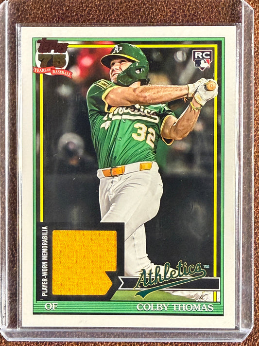 Colby Thomas - 2026 Topps Series 1 - Rookie Player Worn RELIC - Athletics