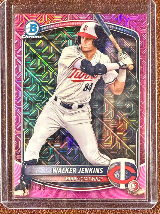 Walker Jenkins - 2025 Bowman Chrome - FUSCHIA Mojo /199 - Twins