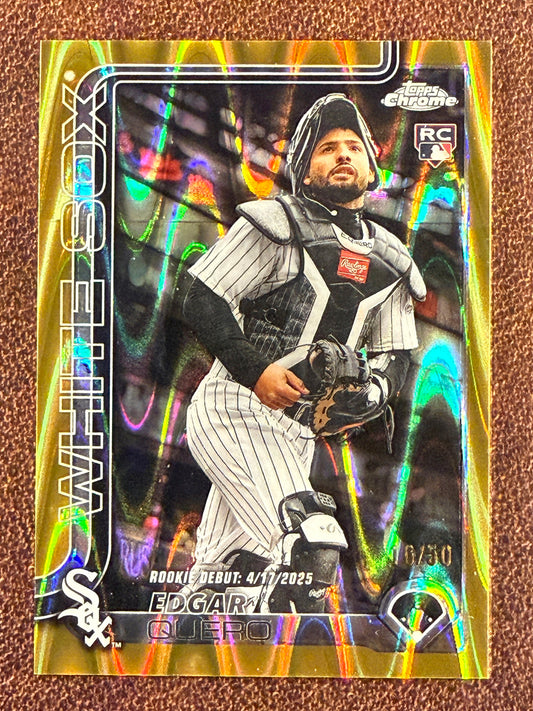 Edgar Quero - 2025 Topps Chrome Update - Rookie GOLD Wave /50 - White Sox