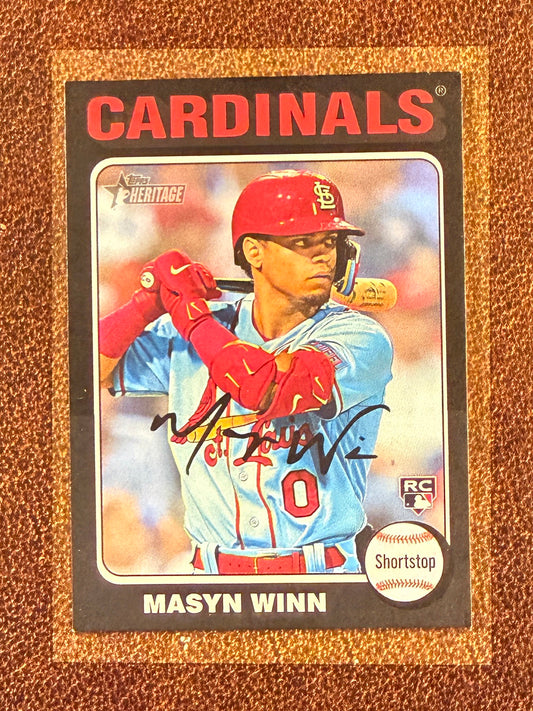 Masyn Winn - 2024 Topps Heritage - Rookie Mini BLACK Border /50 - Cardinals