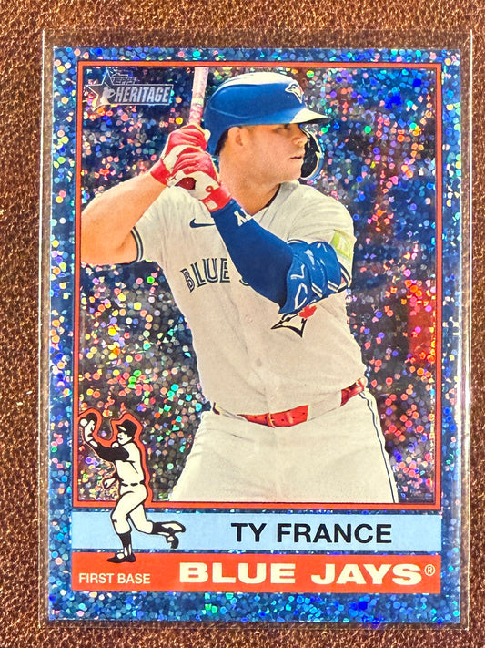 Ty France - 2025 Topps Heritage High Number - Blue Sparkle - Blue Jays