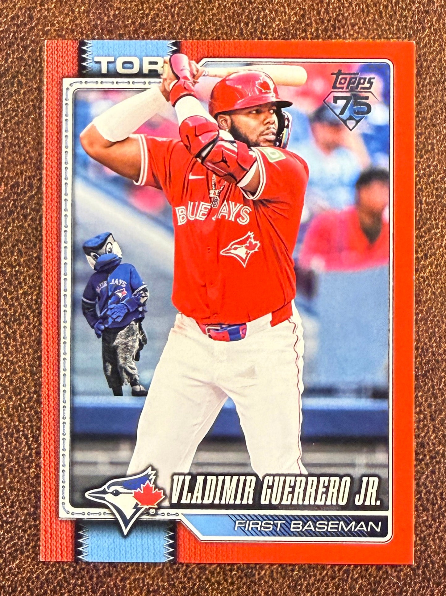 Vladimir Guerrero Jr. - 2026 Topps Series 1 - RED Hidden Mascot /5 (*Corner Whiting*) - Blue Jays