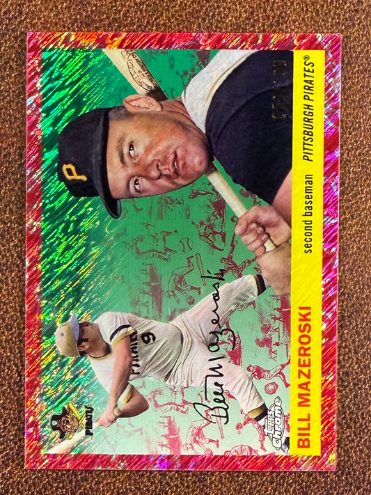 Bill Mazeroski - 2025 Topps Chrome Platinum - Platinum Toile Cream/Fuchsia Shimmer /100 - Pirates