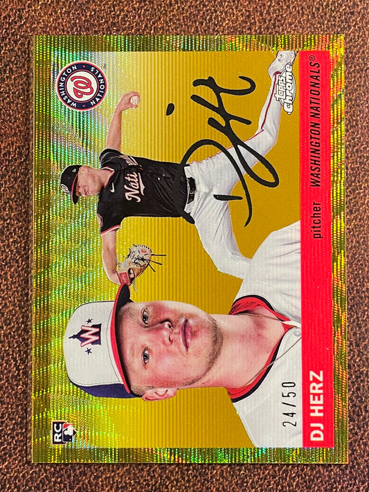 DJ Herz - 2025 Topps Chrome Platinum - GOLD Wave Refractor /50 - Nationals