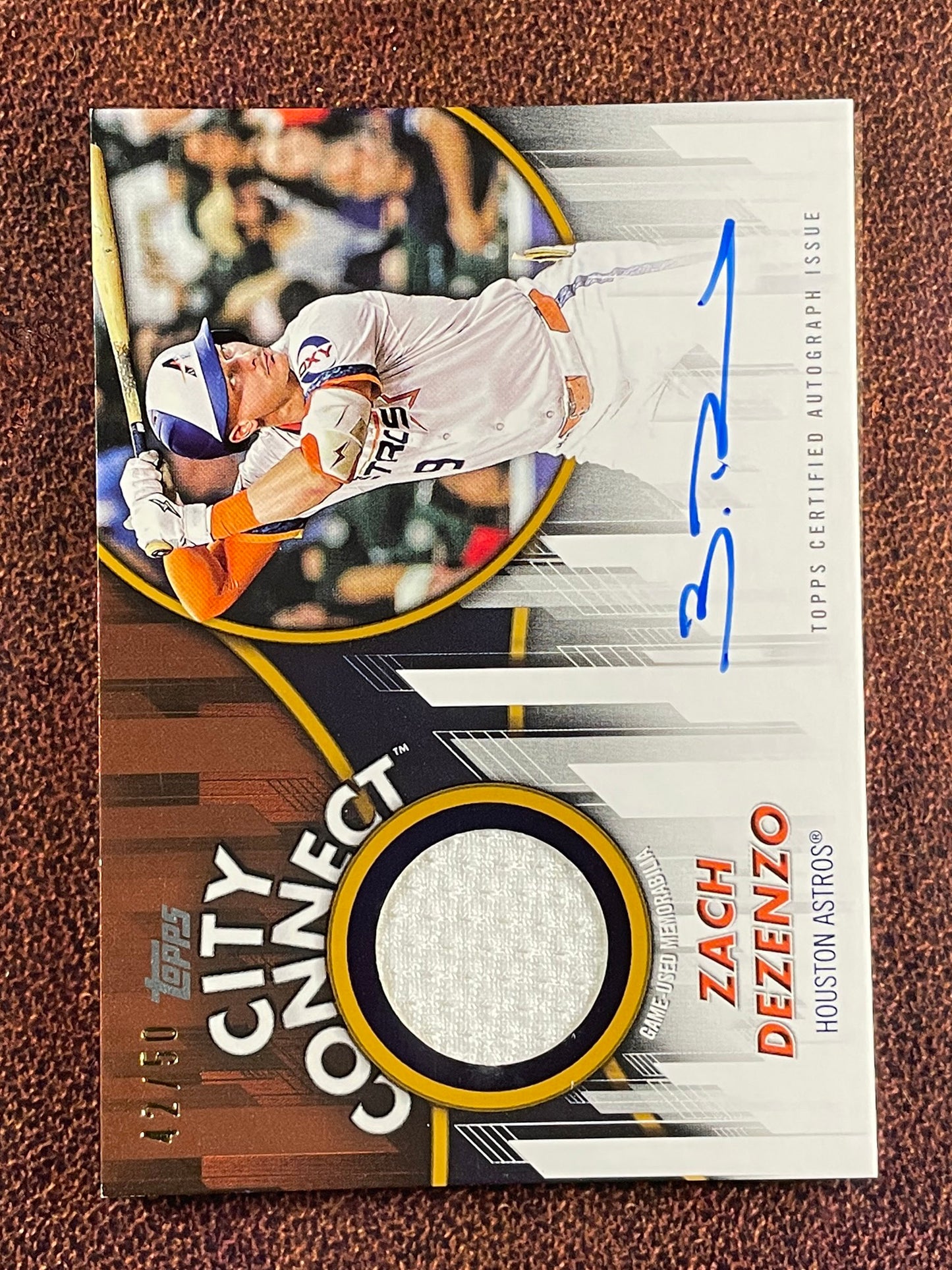 Zach Dezenzo - 2026 Topps Series 1 - GOLD City Connect AUTO /50 (*Slight Corner Whiting*) - Astros